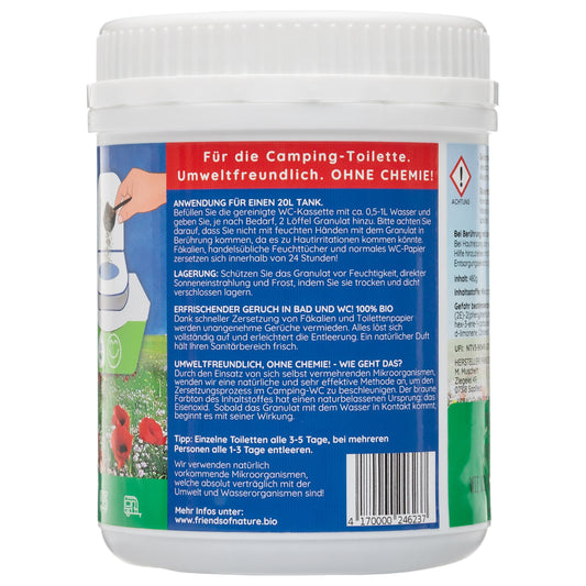 SPARSET 4x FRIENDS OF NATURE WC-Granulat Camping Toiletten Zusatz biologisch - 100% BIO ohne Chemie - Zersetzer