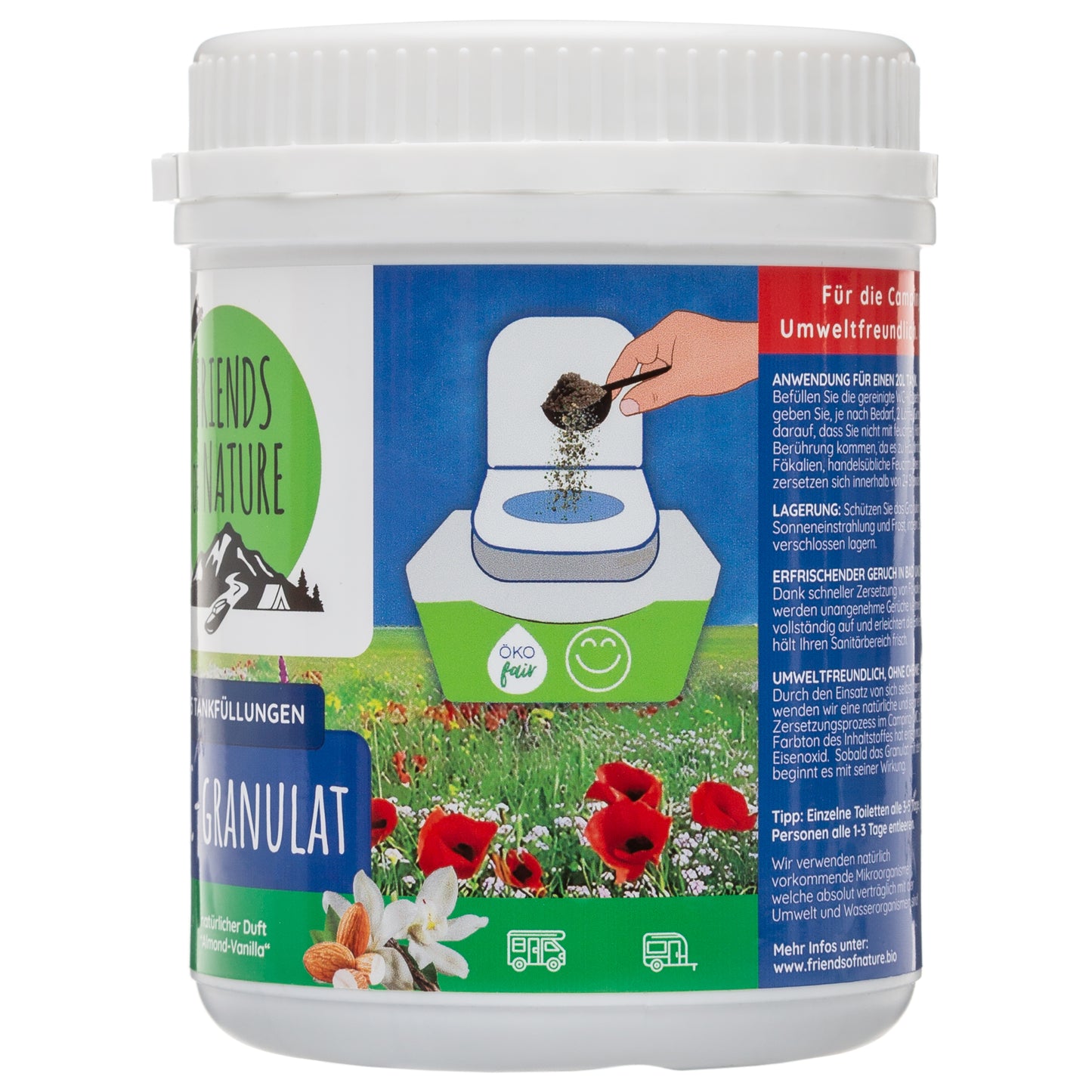 SPARSET 4x FRIENDS OF NATURE WC-Granulat Camping Toiletten Zusatz biologisch - 100% BIO ohne Chemie - Zersetzer