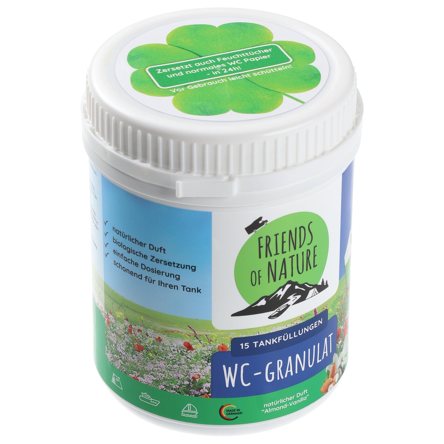 SPARSET 4x FRIENDS OF NATURE WC-Granulat Camping Toiletten Zusatz biologisch - 100% BIO ohne Chemie - Zersetzer