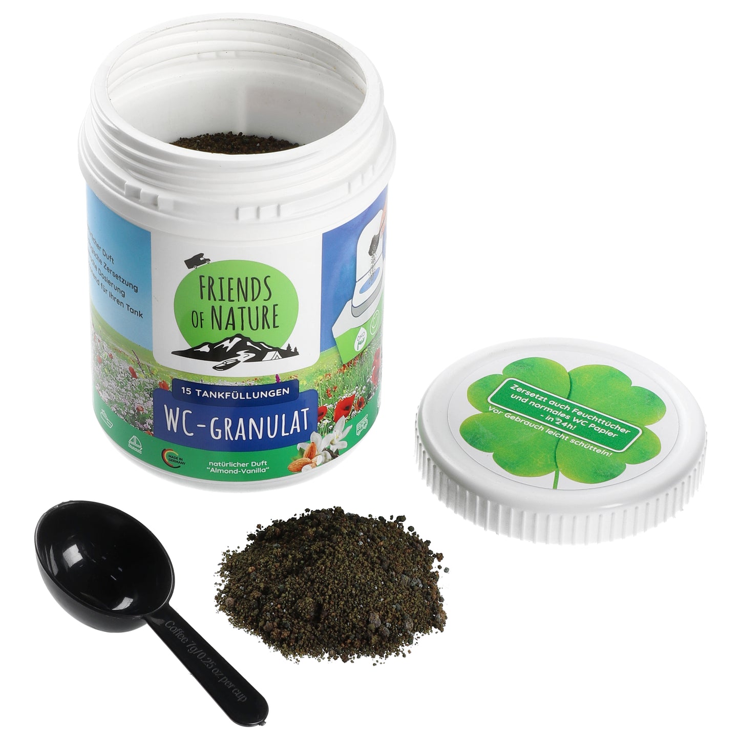 SPARSET 4x FRIENDS OF NATURE WC-Granulat Camping Toiletten Zusatz biologisch - 100% BIO ohne Chemie - Zersetzer